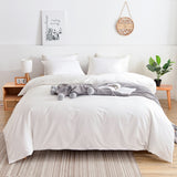 Leeden Luxury Quilt Covers - Ultra-Soft Microfiber Bedding Set, Breathable & Wrinkle-Free, White Queen Sizes