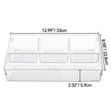 Leeden Clear Drawer Organizer, Drawer Divider Tray for Desk Shallow Cosmetic Organizer, Clear Plastic Storage Trays for Dressing Table,Bathroom (12.99“Lx8.98"W 2.32” Height, 2 Packs)