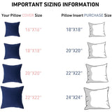 Leeden 18 x 18 Pillow Inserts (Set of 2) - Throw Pillow Inserts with 100% Cotton Cover - 18 Inch Square Decorative Pillows for Sofa, Couch, Bed and Home Decor