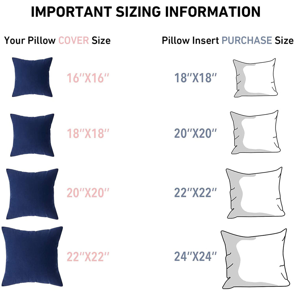Leeden 18 x 18 Pillow Inserts (Set of 2) - Throw Pillow Inserts with 100% Cotton Cover - 18 Inch Square Decorative Pillows for Sofa, Couch, Bed and Home Decor