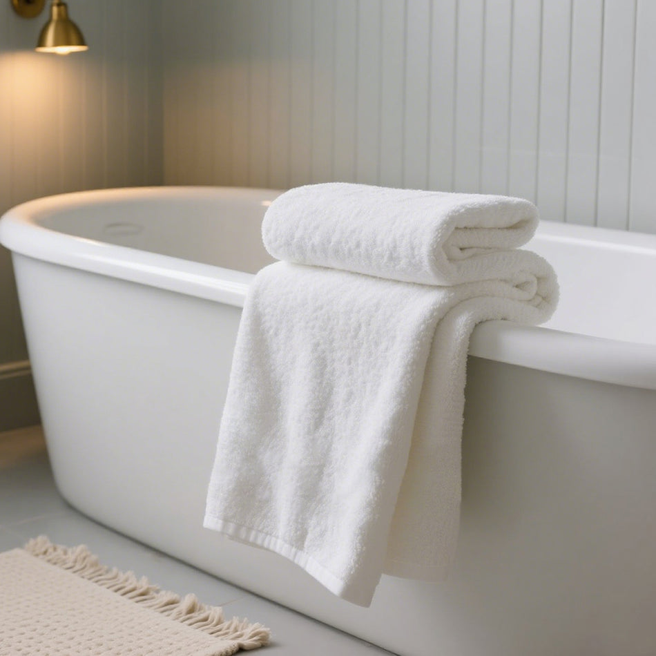 Leeden Bath Towelsfor Bathroom Set of 1 (27x54 Inches), 100%  Cotton Bathroom Towels (White)