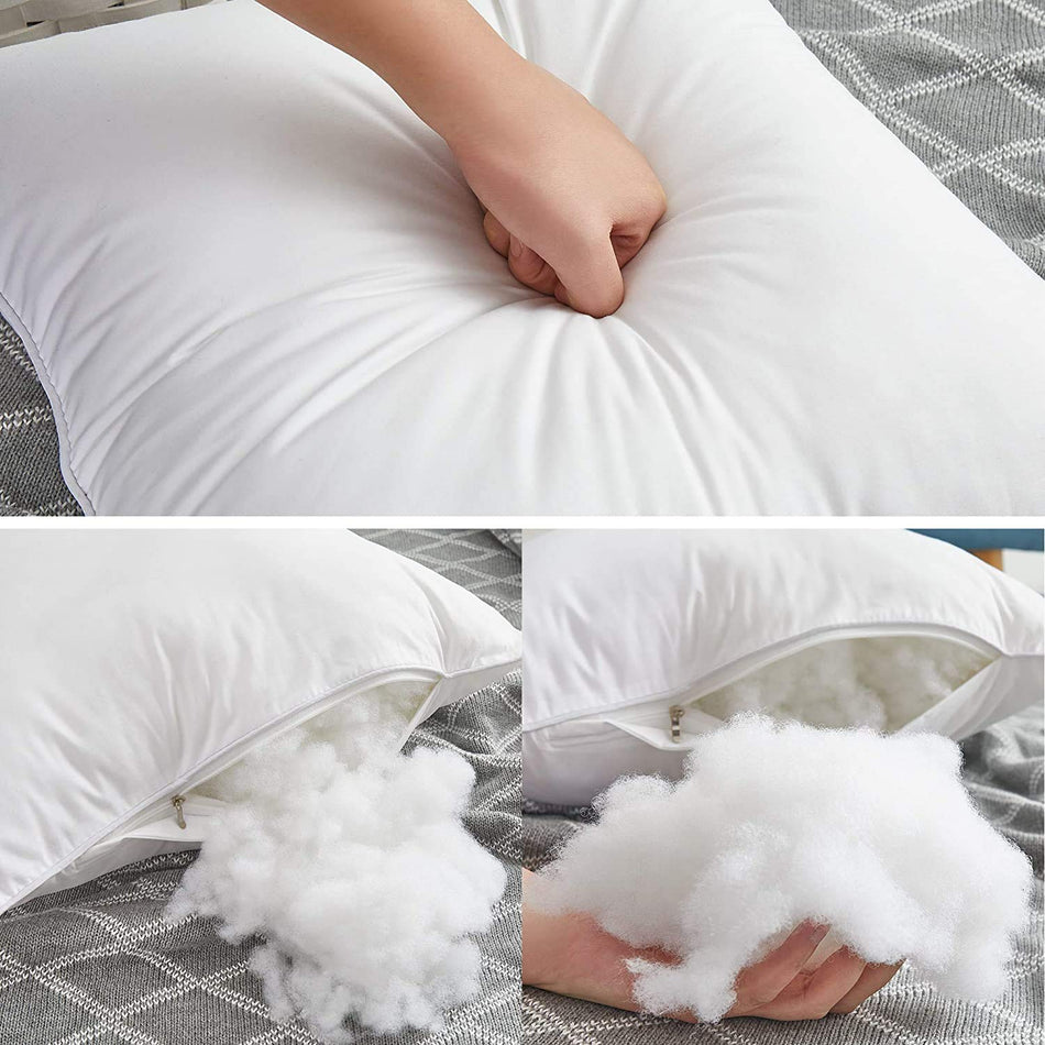 Leeden 18 x 18 Pillow Inserts (Set of 2) - Throw Pillow Inserts with 100% Cotton Cover - 18 Inch Square Decorative Pillows for Sofa, Couch, Bed and Home Decor