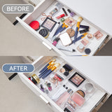 Leeden Clear Drawer Organizer, Drawer Divider Tray for Desk Shallow Cosmetic Organizer, Clear Plastic Storage Trays for Dressing Table,Bathroom (12.99“Lx8.98"W 2.32” Height, 2 Packs)
