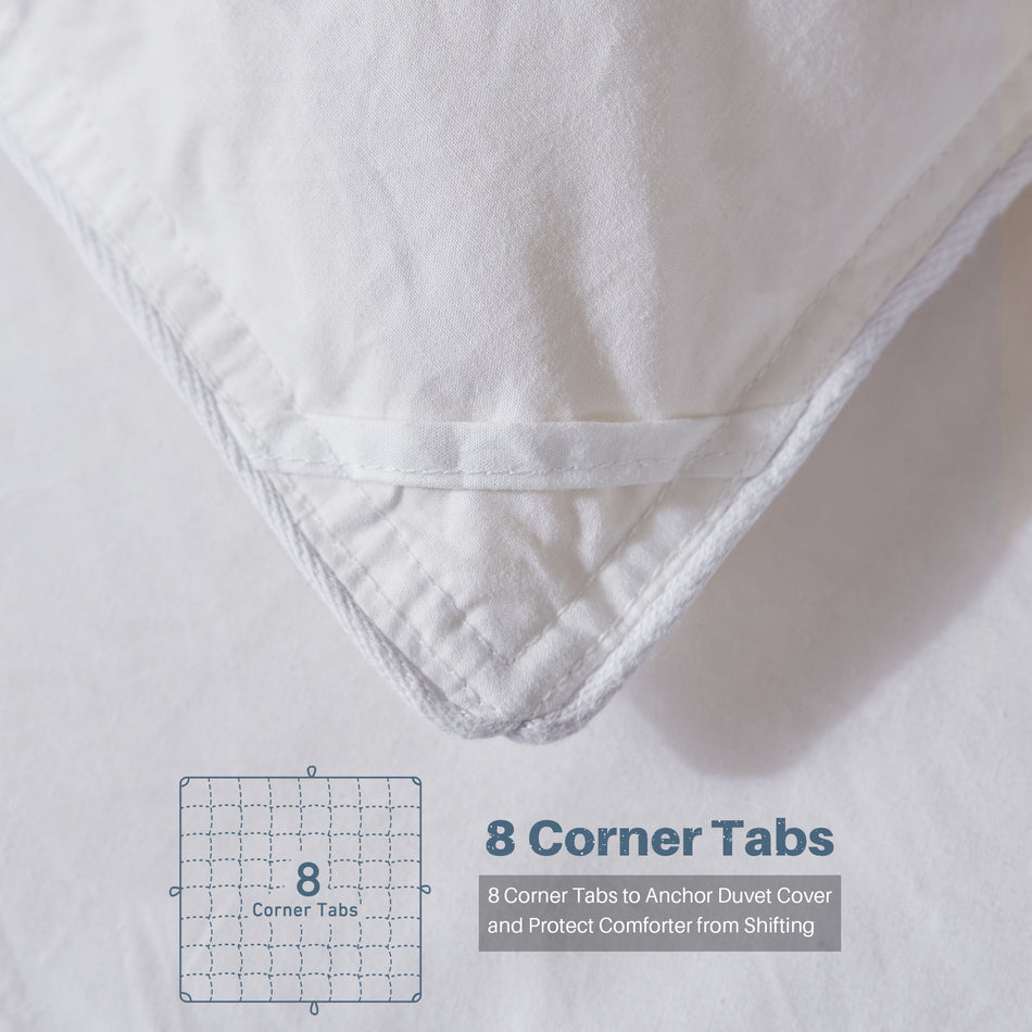 Leeden White Down Alternative Comforter Queen All Season Quilted Bed Comforter Lightweight Duvet Insert with Corner Tabs for Winter Soft and Machine Washable (Queen White)
