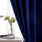 Leeden Blackout Curtains - Thermal Insulated, Energy Efficient Window Curtains, Room Darkening, 52" x 84", 2-Panel Set, Navy Blue
