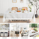 Leeden Cotton Linen Square Tablecloth - Wrinkle Resistant & Waterproof - Machine Washable Table Cloth with Tassels for Kitchen & Dining, 55''x55'', 4 Seats, Grey