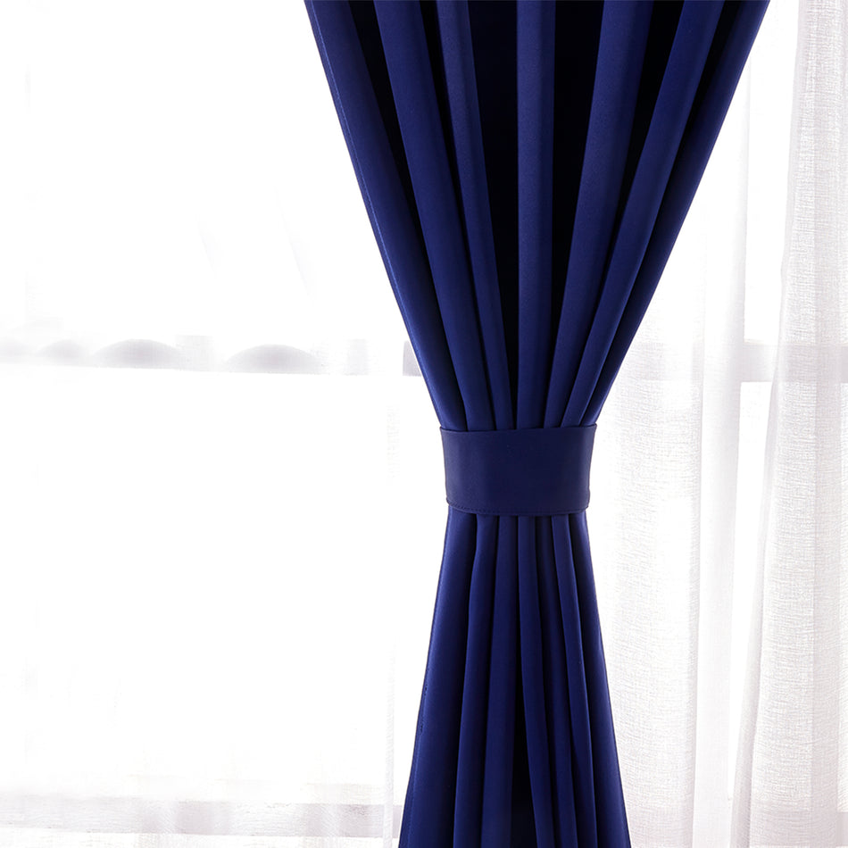 Leeden Blackout Curtains - Thermal Insulated, Energy Efficient Window Curtains, Room Darkening, 52" x 84", 2-Panel Set, Navy Blue