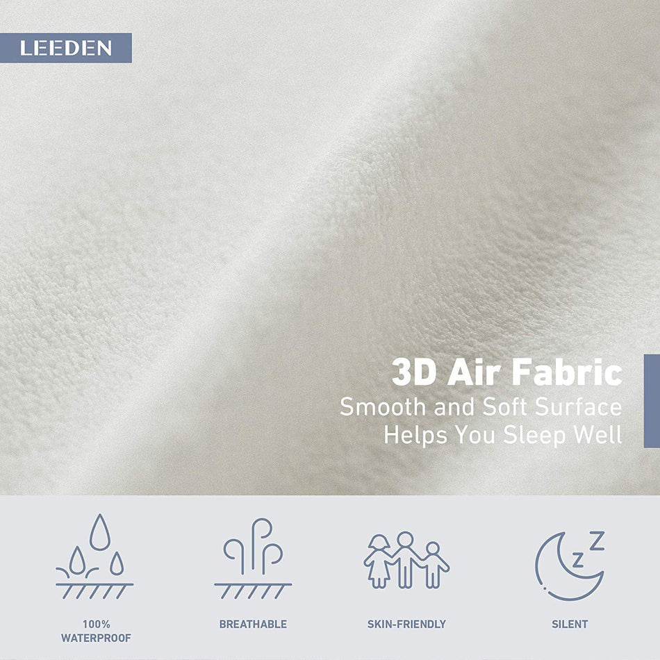 Waterproof Mattress Pad Cover Protector with 3D Air Fabric - Breathable & 100% Waterproof